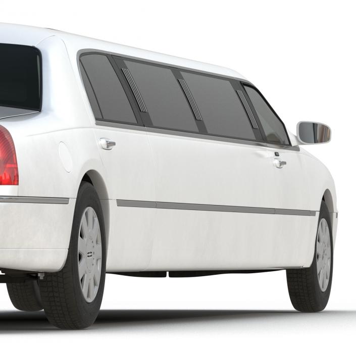 3D model Generic Limousine White Rigged