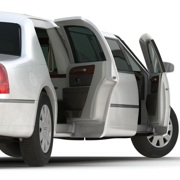 3D model Generic Limousine White Rigged