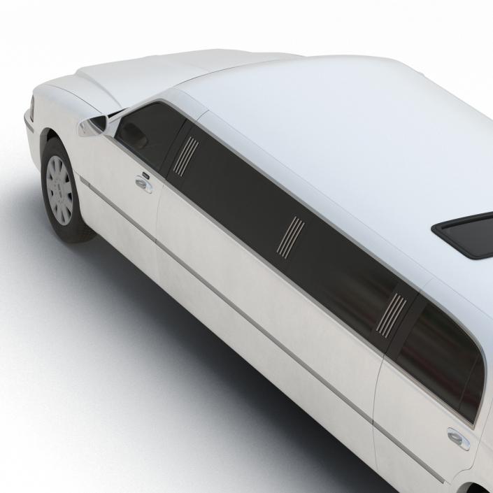 3D model Generic Limousine White Rigged