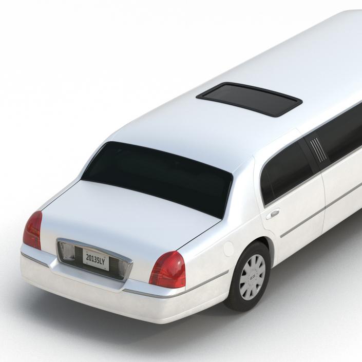 3D model Generic Limousine White Rigged