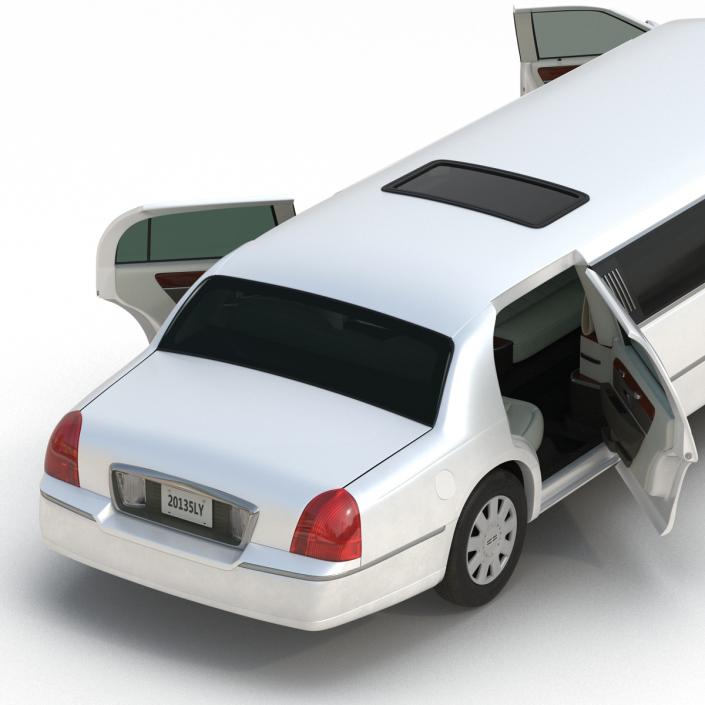 3D model Generic Limousine White Rigged