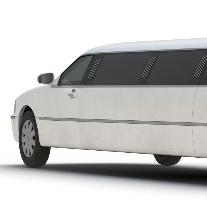 3D model Generic Limousine White Rigged