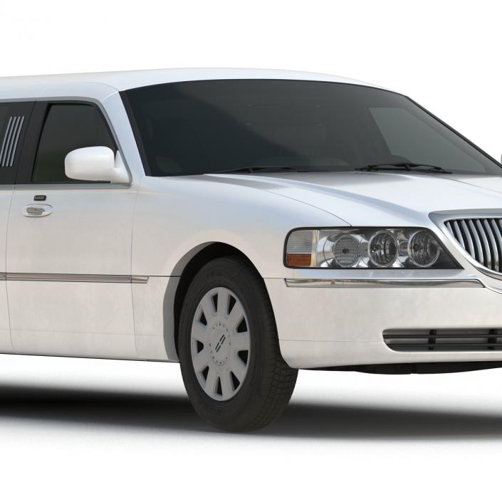 3D model Generic Limousine White Rigged