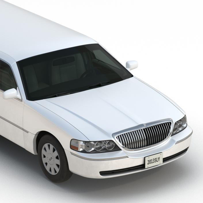 3D model Generic Limousine White Rigged