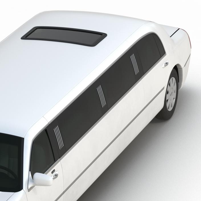 3D model Generic Limousine White Rigged