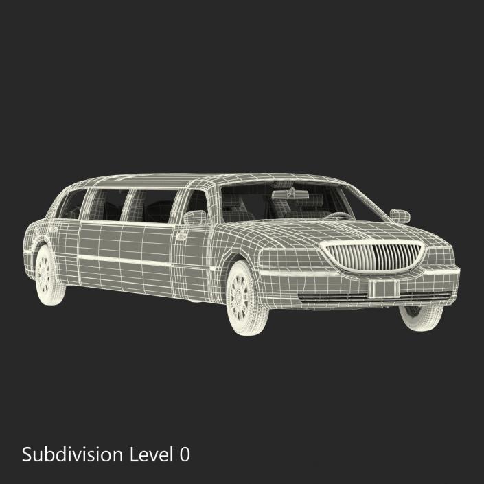 3D model Generic Limousine White Rigged