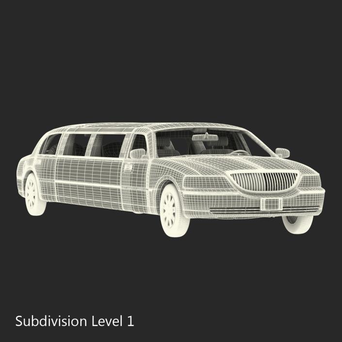 3D model Generic Limousine White Rigged