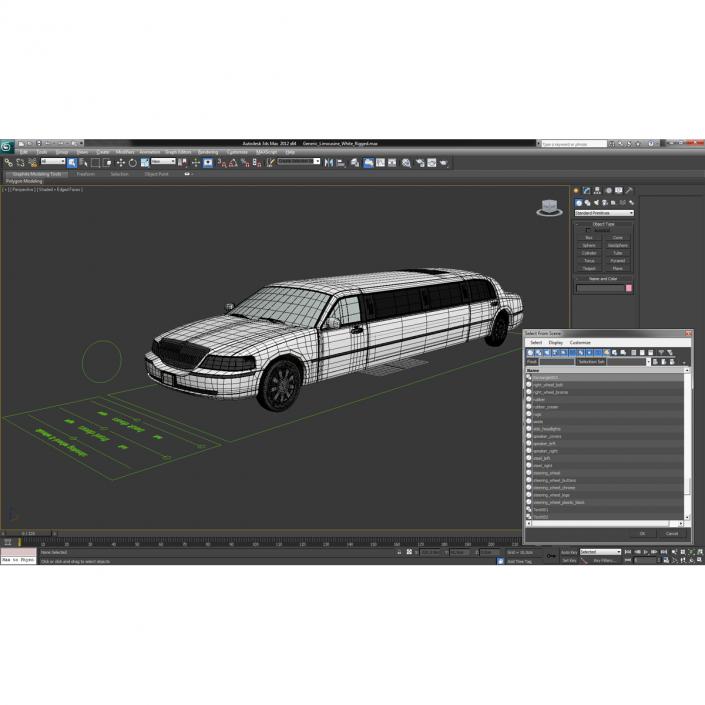 3D model Generic Limousine White Rigged