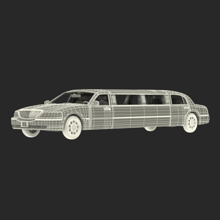 3D model Generic Limousine White Rigged