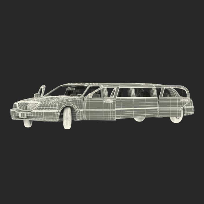 3D model Generic Limousine White Rigged