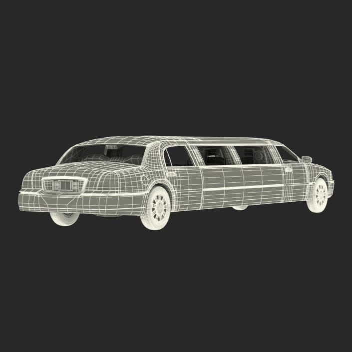 3D model Generic Limousine White Rigged