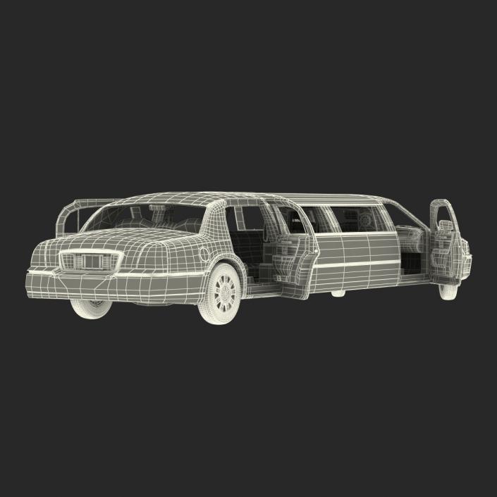 3D model Generic Limousine White Rigged