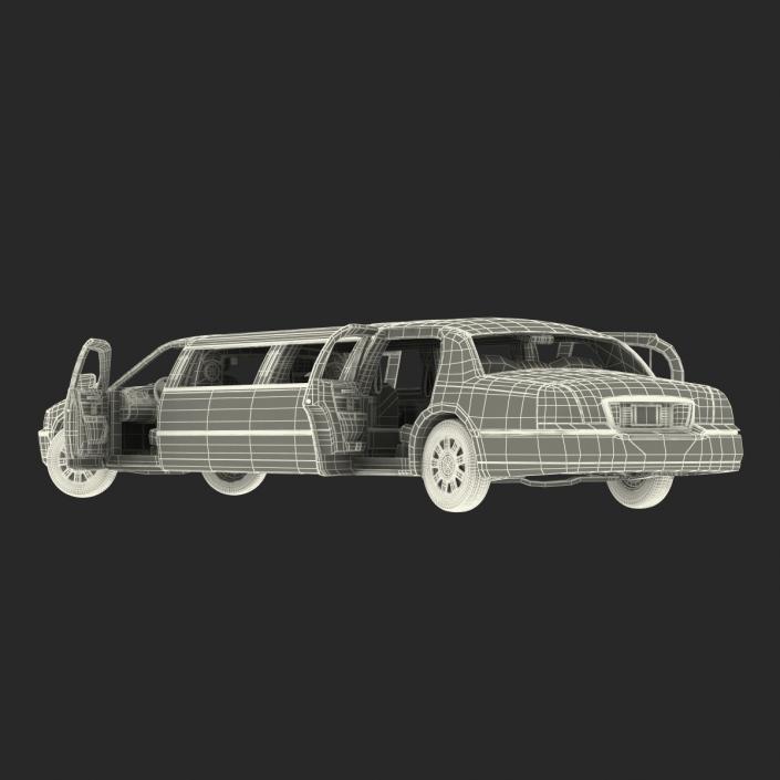 3D model Generic Limousine White Rigged