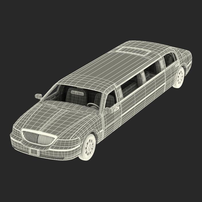 3D model Generic Limousine White Rigged