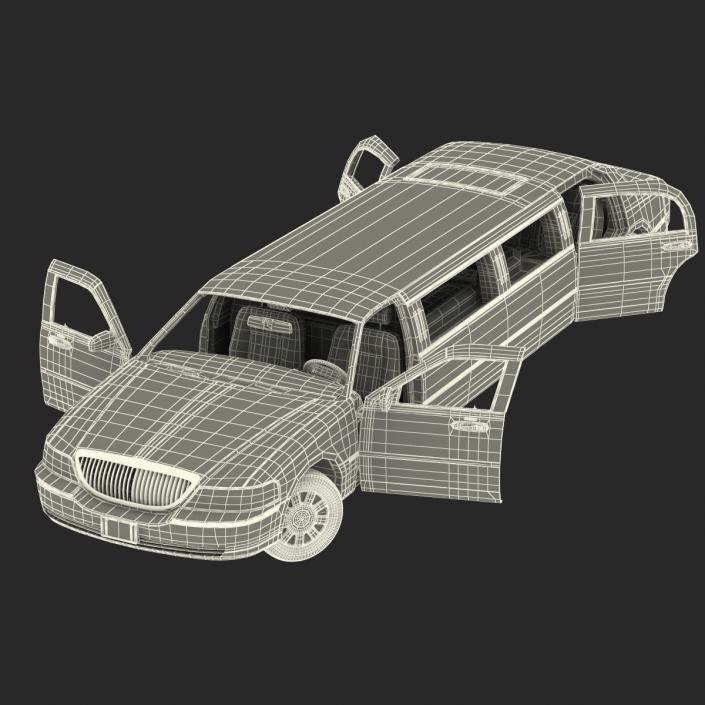 3D model Generic Limousine White Rigged