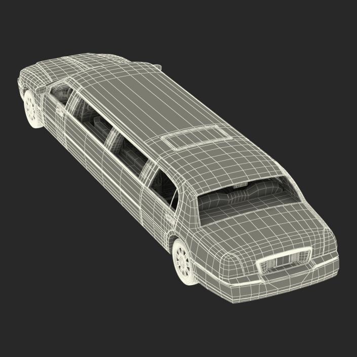 3D model Generic Limousine White Rigged