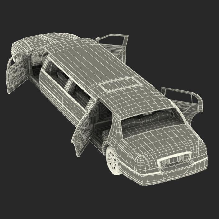 3D model Generic Limousine White Rigged