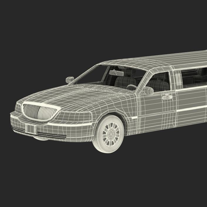 3D model Generic Limousine White Rigged