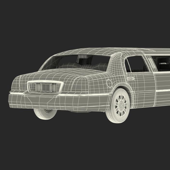 3D model Generic Limousine White Rigged