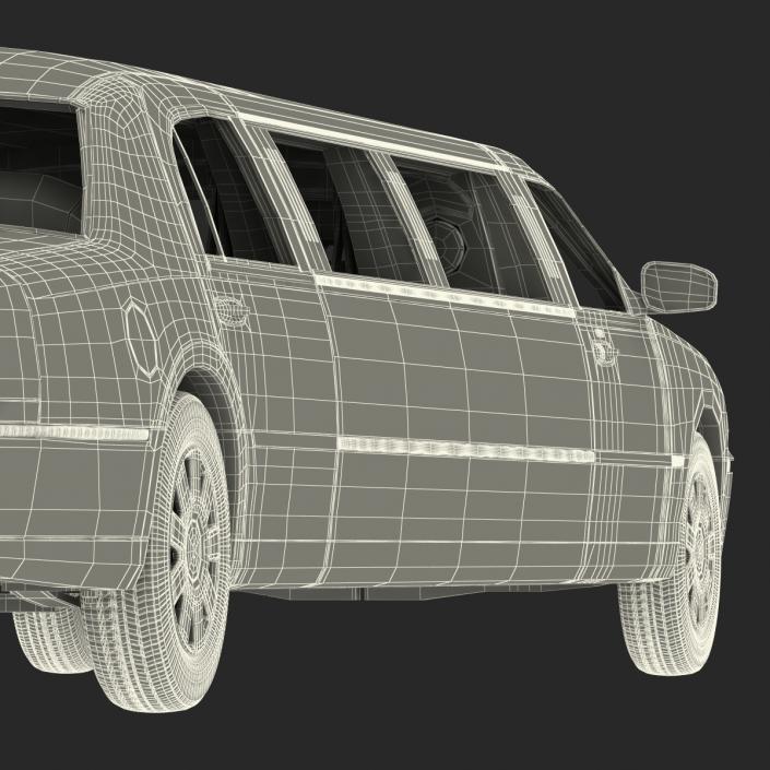 3D model Generic Limousine White Rigged