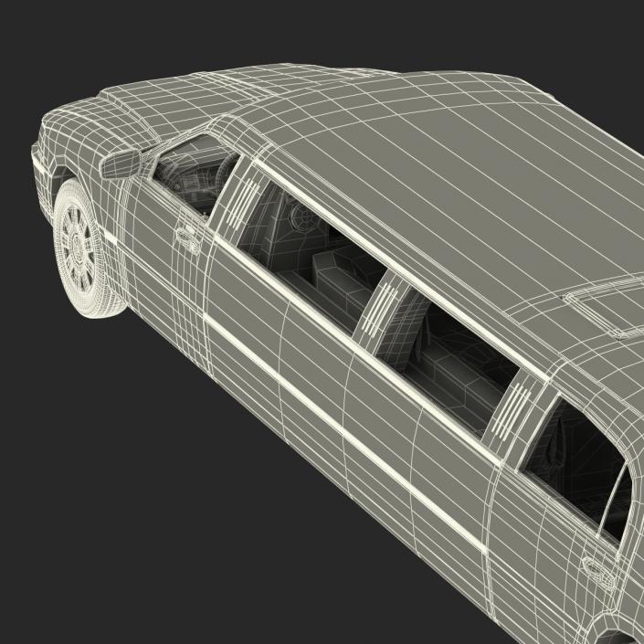 3D model Generic Limousine White Rigged