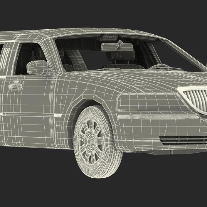 3D model Generic Limousine White Rigged