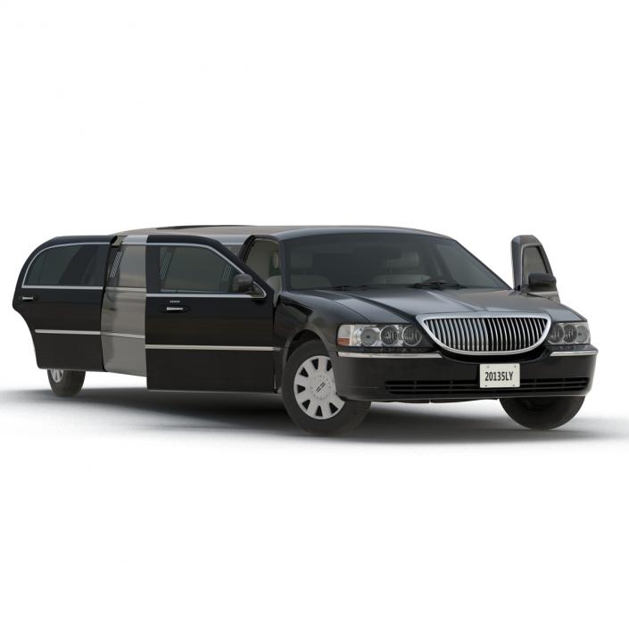 3D Generic Limousine Black model