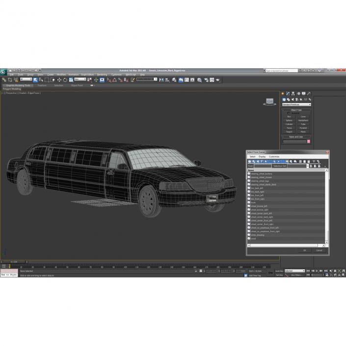 3D Generic Limousine Black model