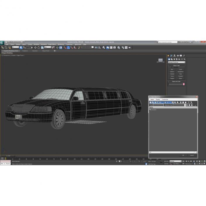 Generic Limousine Black Simple Interior 3D model