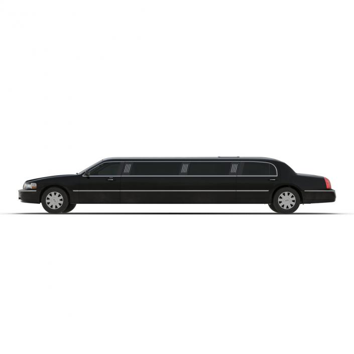 3D model Generic Limousine Black Rigged