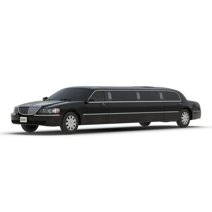 3D model Generic Limousine Black Rigged