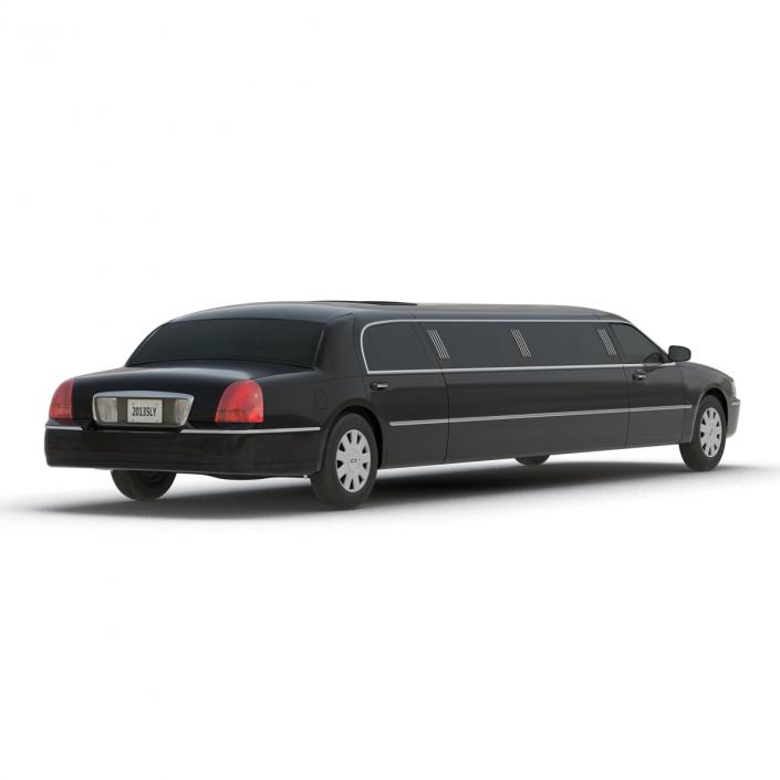 3D model Generic Limousine Black Rigged