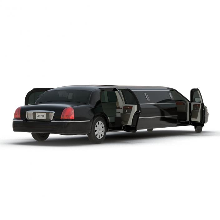 3D model Generic Limousine Black Rigged