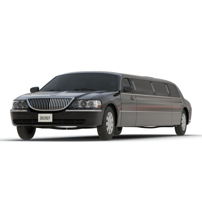 3D model Generic Limousine Black Rigged