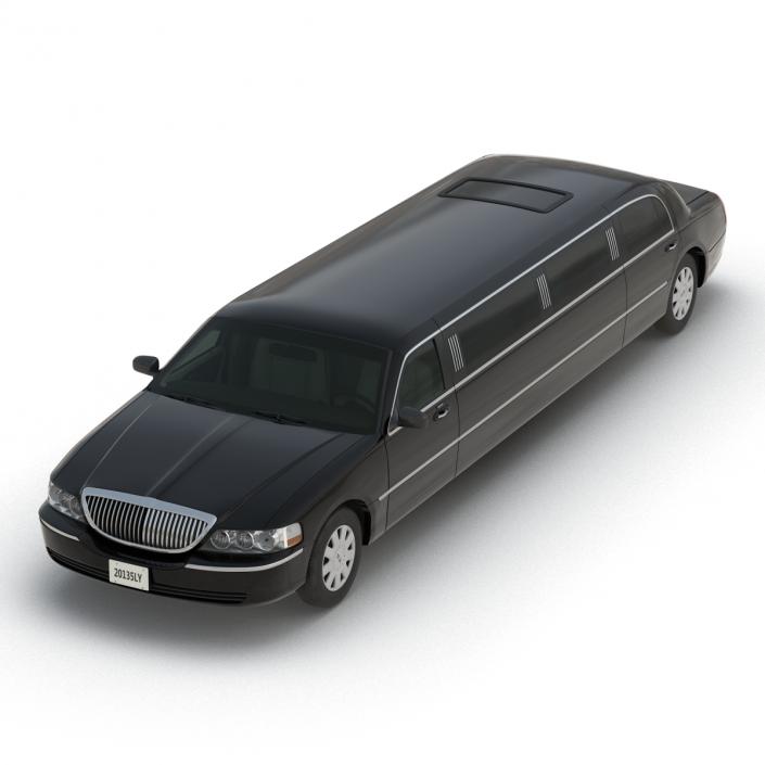 3D model Generic Limousine Black Rigged