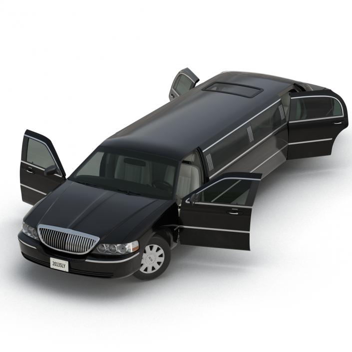 3D model Generic Limousine Black Rigged