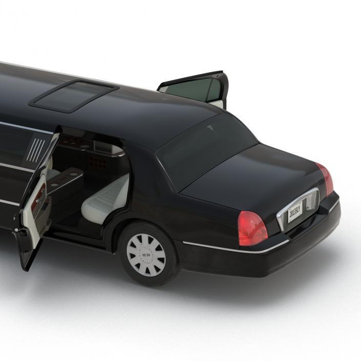 3D model Generic Limousine Black Rigged