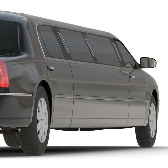 3D model Generic Limousine Black Rigged