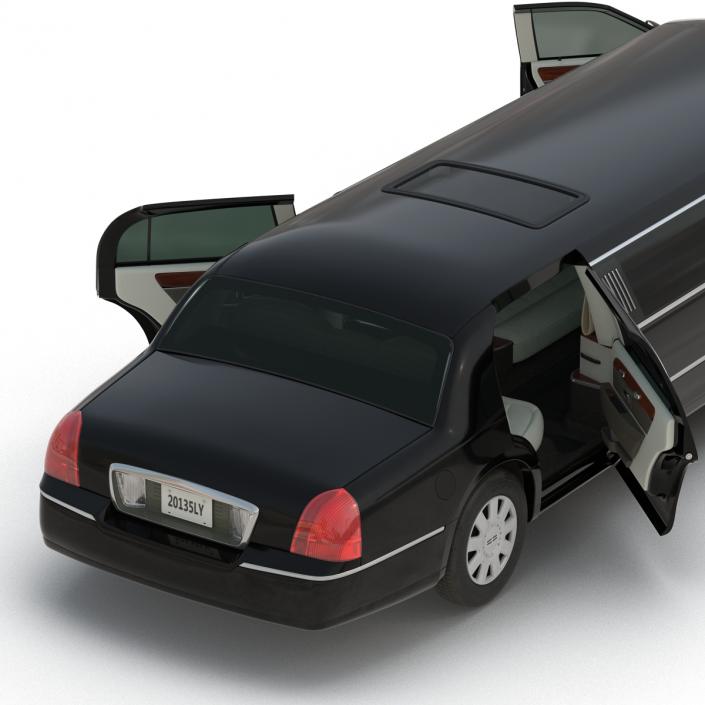 3D model Generic Limousine Black Rigged