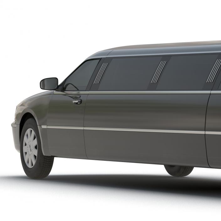 3D model Generic Limousine Black Rigged