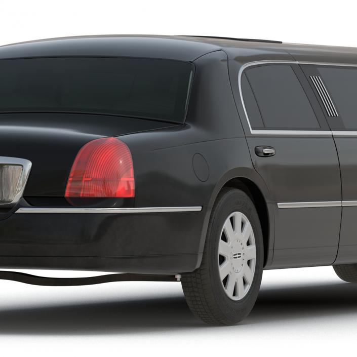 3D model Generic Limousine Black Rigged