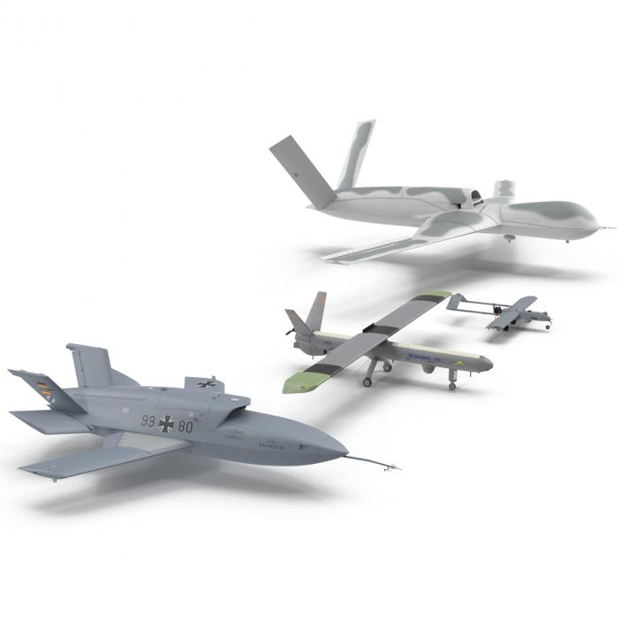 3D UAV Rigged 2 Collection model