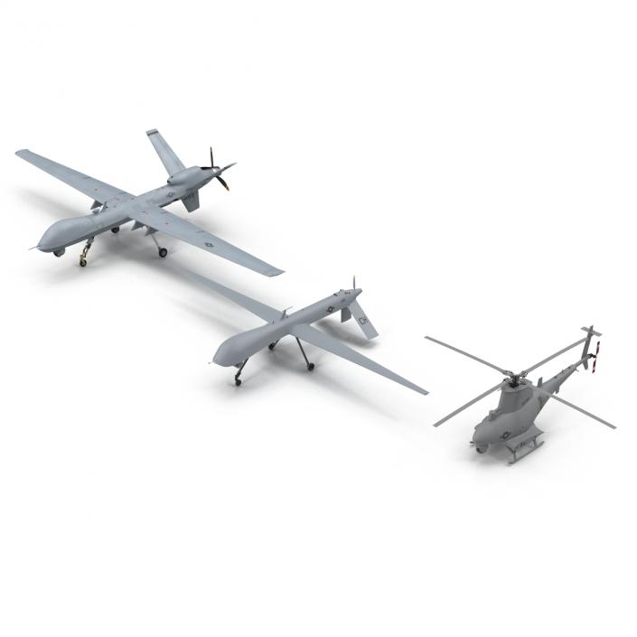 3D UAV Rigged 2 Collection model