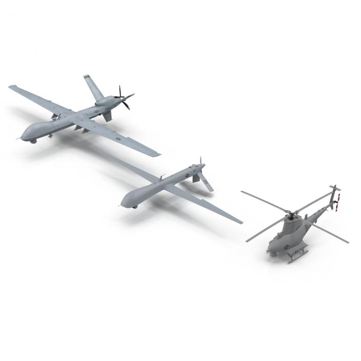 3D UAV Rigged 2 Collection model