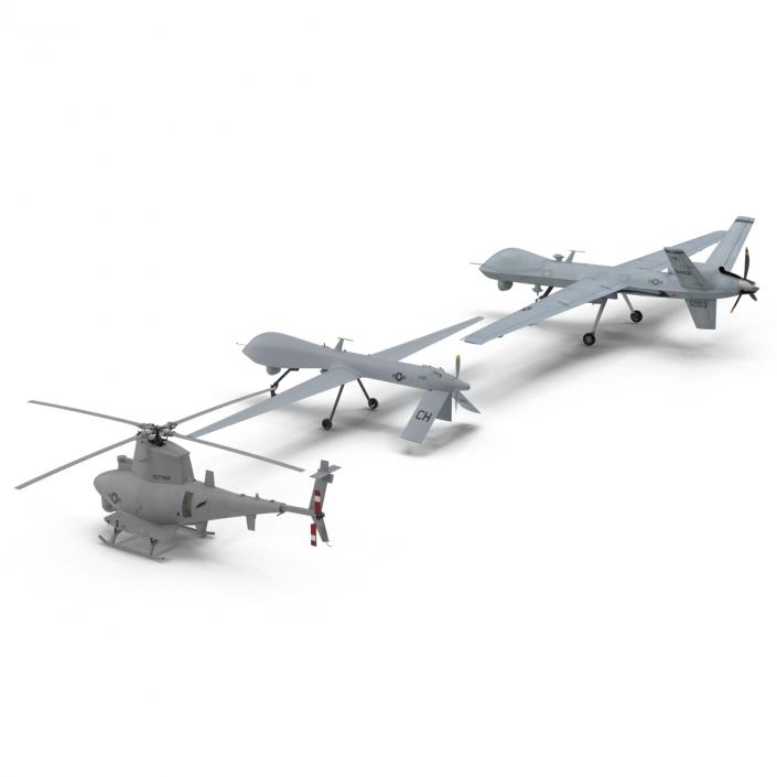 3D UAV Rigged 2 Collection model