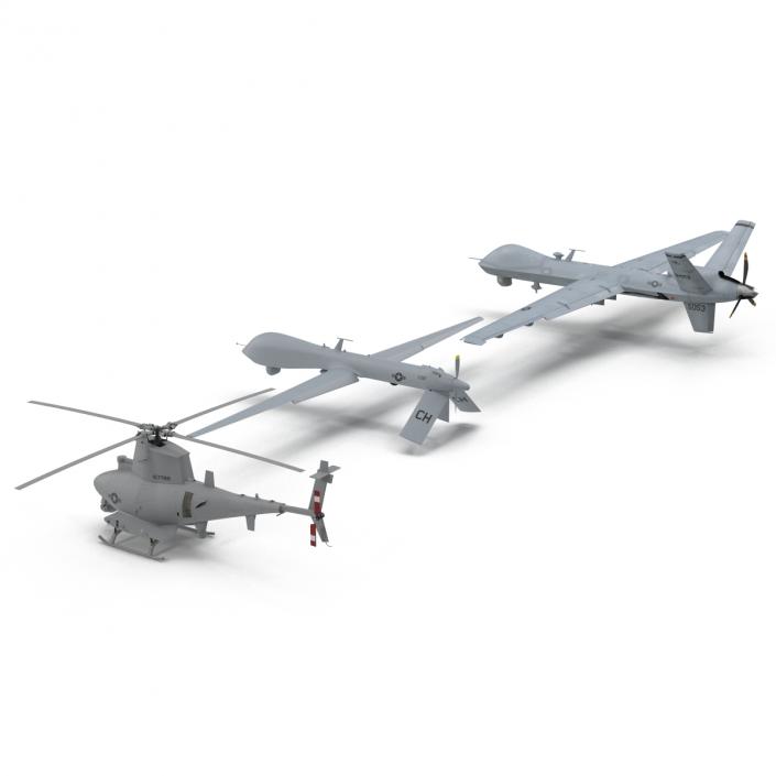 3D UAV Rigged 2 Collection model