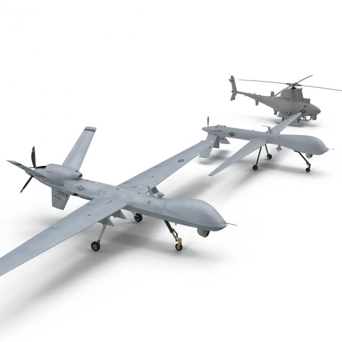 3D UAV Rigged 2 Collection model