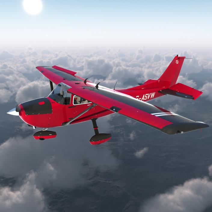 Cessna 172 Red 3D model