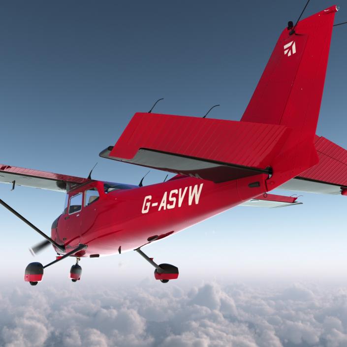 Cessna 172 Red 3D model