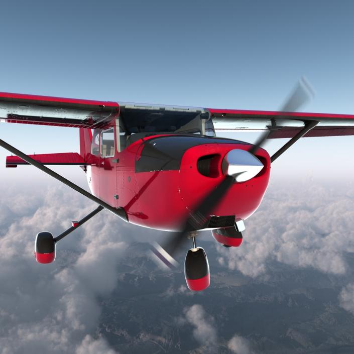 Cessna 172 Red 3D model